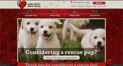 Desktop Screenshot of lonelyheartsanimalrescue.org